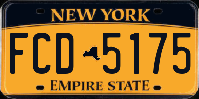 NY license plate FCD5175