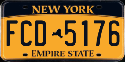 NY license plate FCD5176