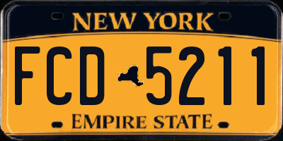 NY license plate FCD5211
