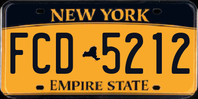 NY license plate FCD5212