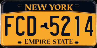 NY license plate FCD5214