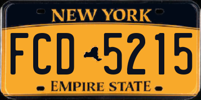 NY license plate FCD5215