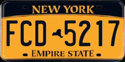 NY license plate FCD5217