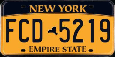 NY license plate FCD5219