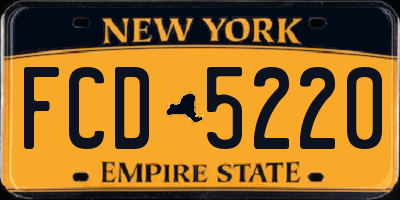 NY license plate FCD5220