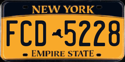 NY license plate FCD5228