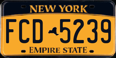 NY license plate FCD5239