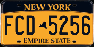 NY license plate FCD5256