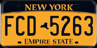 NY license plate FCD5263