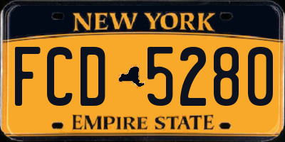 NY license plate FCD5280