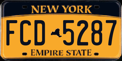 NY license plate FCD5287