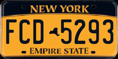 NY license plate FCD5293