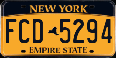 NY license plate FCD5294