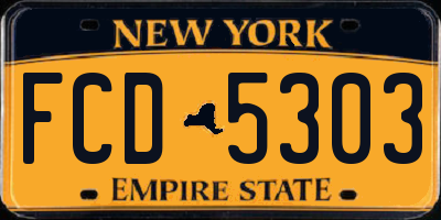 NY license plate FCD5303