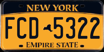 NY license plate FCD5322