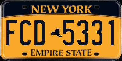 NY license plate FCD5331