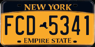 NY license plate FCD5341
