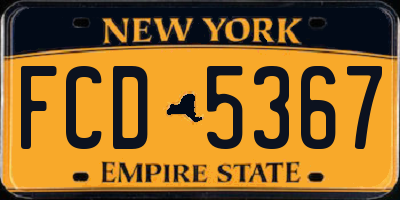 NY license plate FCD5367