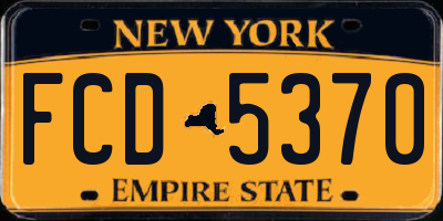 NY license plate FCD5370