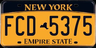 NY license plate FCD5375