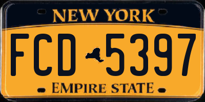 NY license plate FCD5397