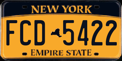 NY license plate FCD5422
