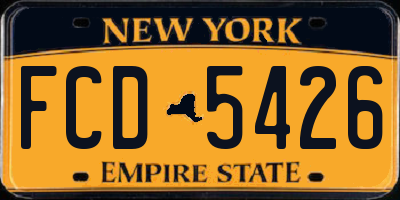 NY license plate FCD5426