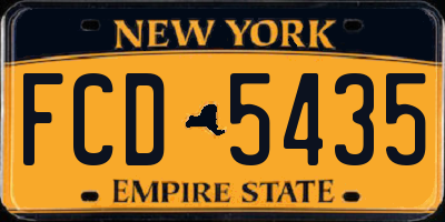 NY license plate FCD5435