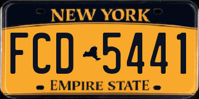 NY license plate FCD5441
