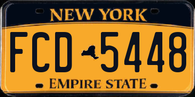 NY license plate FCD5448