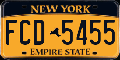 NY license plate FCD5455