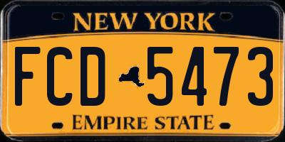 NY license plate FCD5473