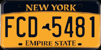 NY license plate FCD5481