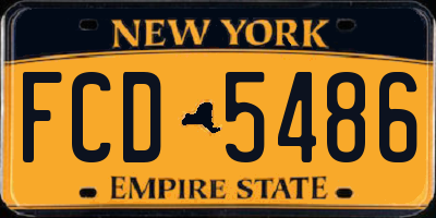 NY license plate FCD5486