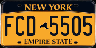 NY license plate FCD5505