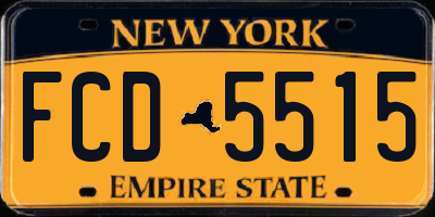 NY license plate FCD5515