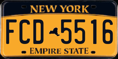 NY license plate FCD5516