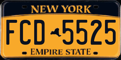 NY license plate FCD5525