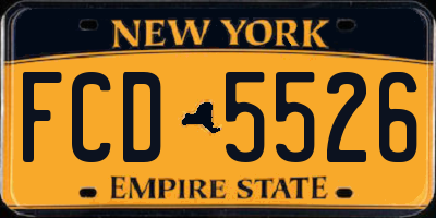 NY license plate FCD5526