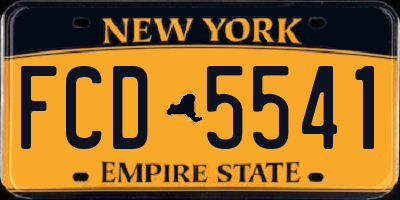 NY license plate FCD5541