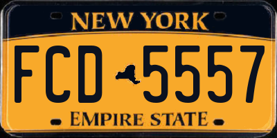 NY license plate FCD5557