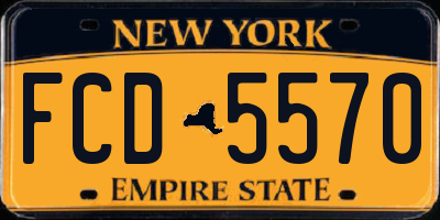 NY license plate FCD5570