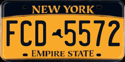 NY license plate FCD5572