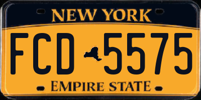 NY license plate FCD5575