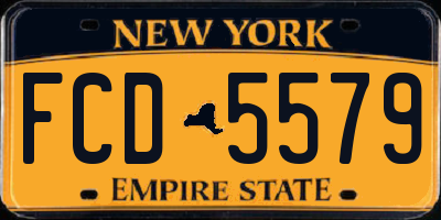 NY license plate FCD5579