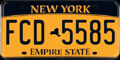 NY license plate FCD5585
