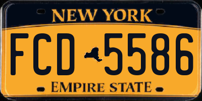 NY license plate FCD5586