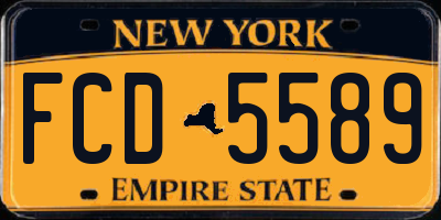 NY license plate FCD5589