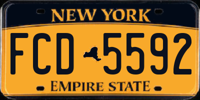 NY license plate FCD5592