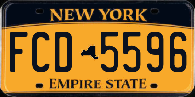 NY license plate FCD5596